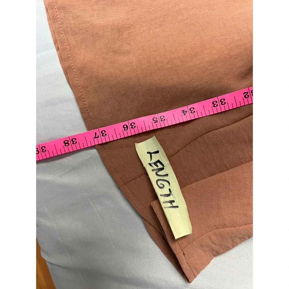 Gilli Terracotta Cottagecore L SL Midi Dress Elastic Drawstring Waist Pockets Sm